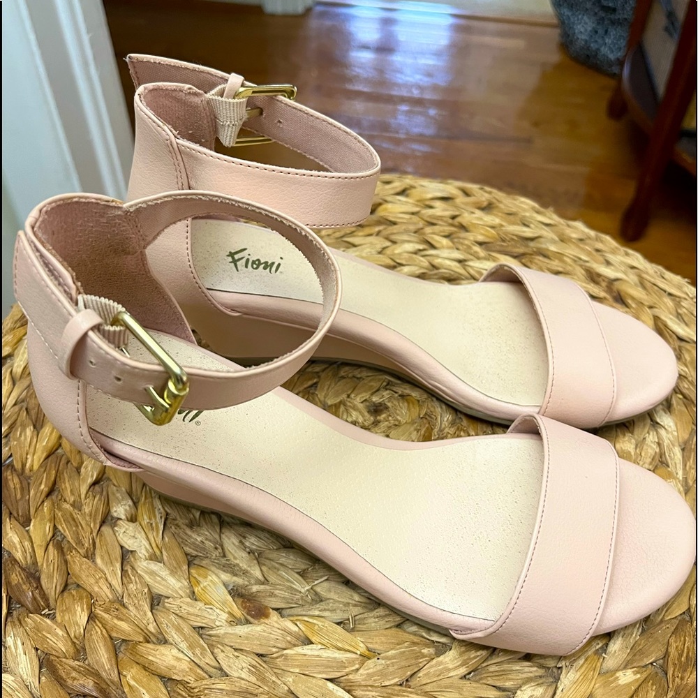 Blush wedge heels